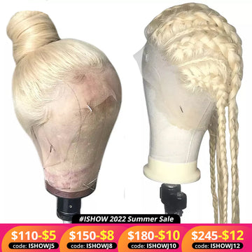 Blonde Full Lace Human Hair Wigs HD Transparent 613 Lace Frontal Wig Pre plucked Straight Blonde Lace Front Wig For Women